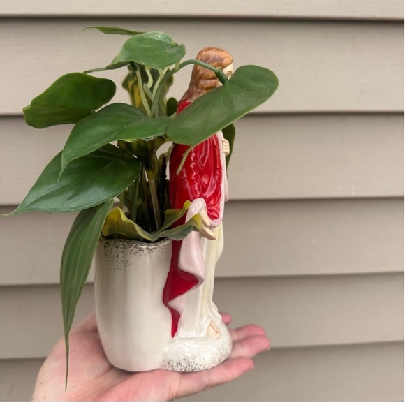 Vintage Sacred Heart Jesus Planter #4169 Made In Japan - Picture 4 of 4